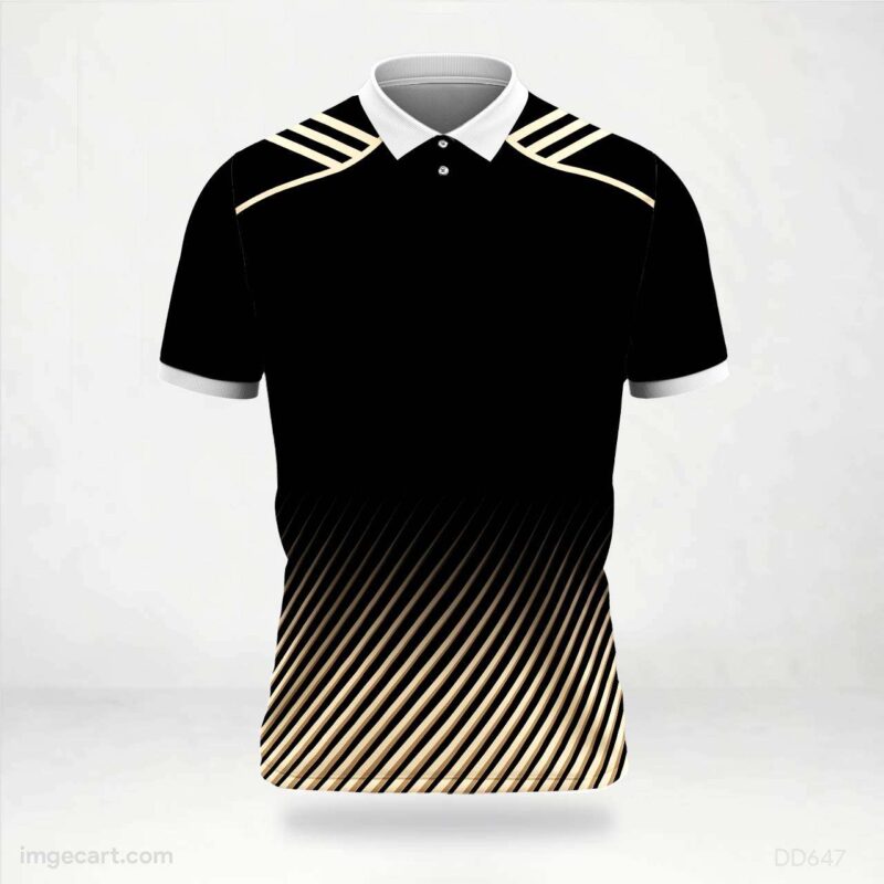 Black and Gold Stripe Gradient Jersey design