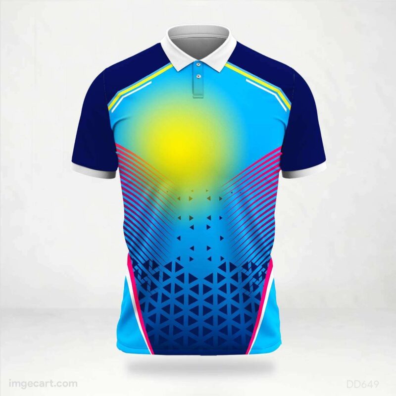 Blue and Yellow Burst Jersey design
