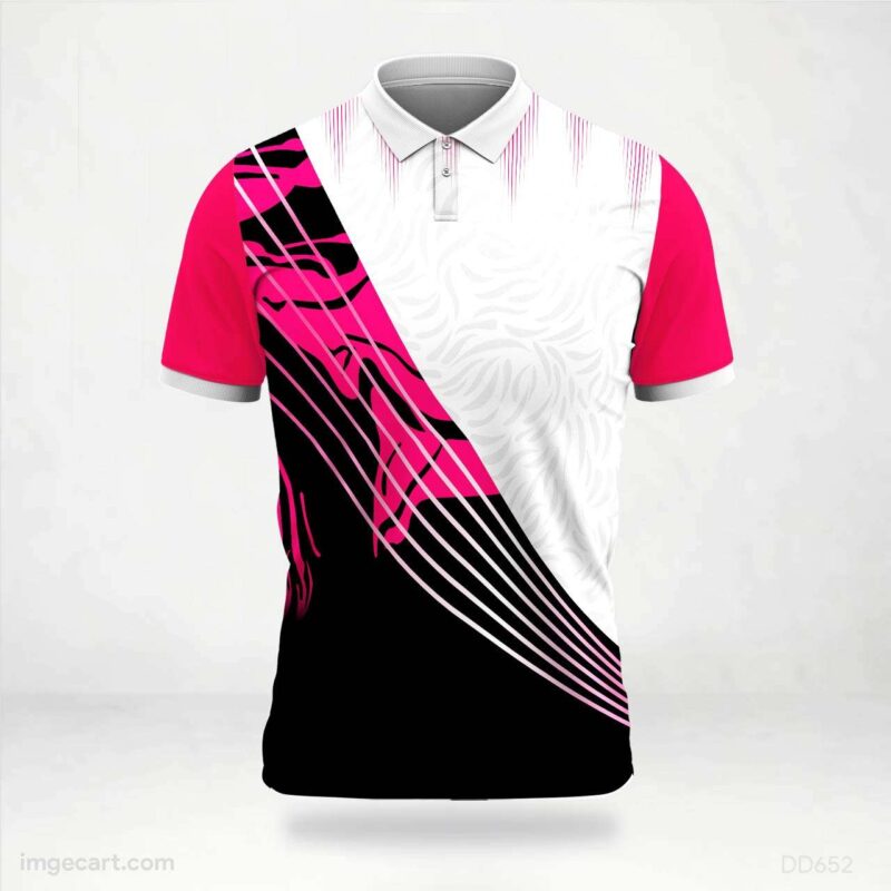 White Pink and Black Graphic Jersey design