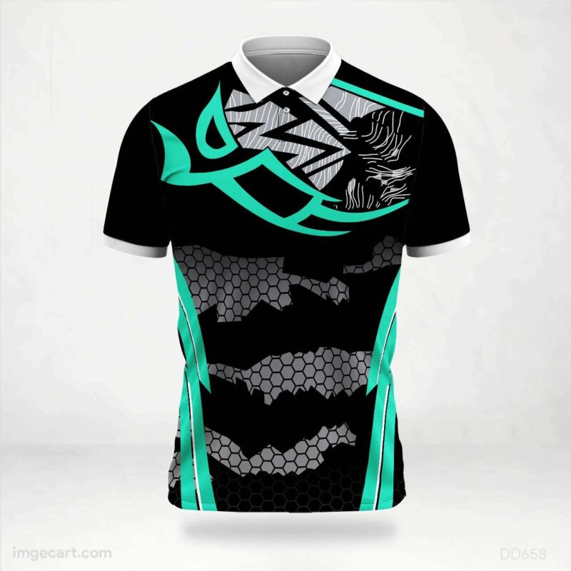 Black and Teal Tribal Jersey design