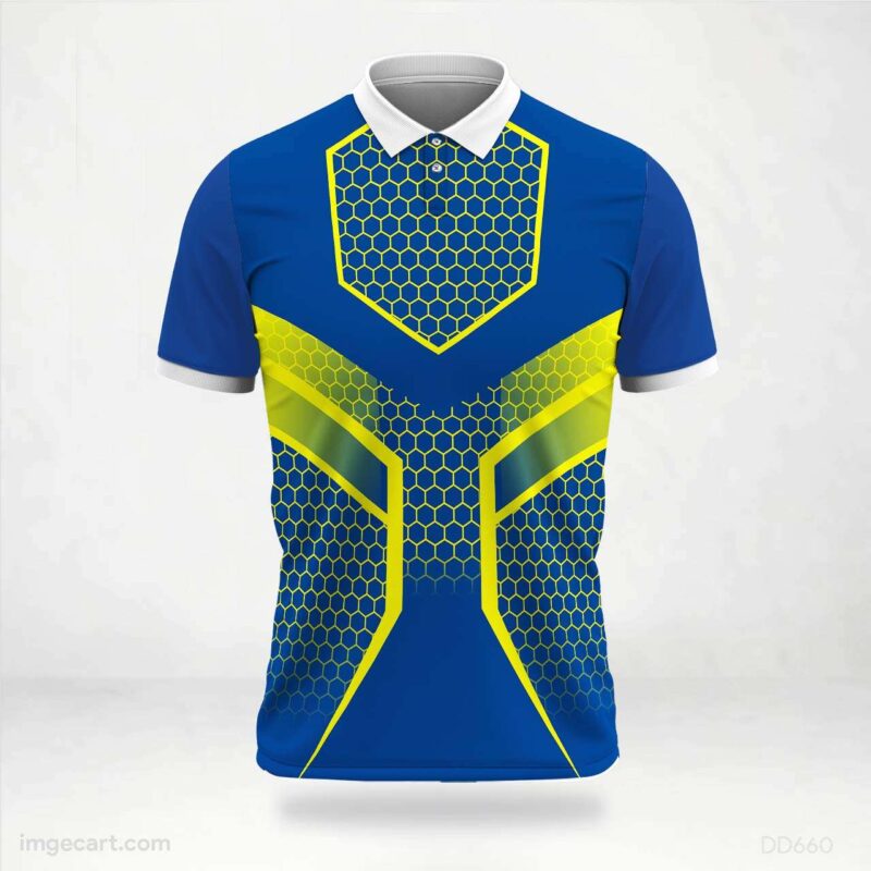 Blue and Yellow Hexagon Jersey design