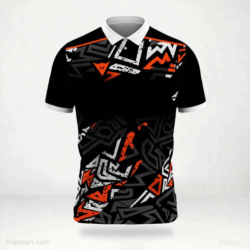 Black and Orange Abstract Jersey design