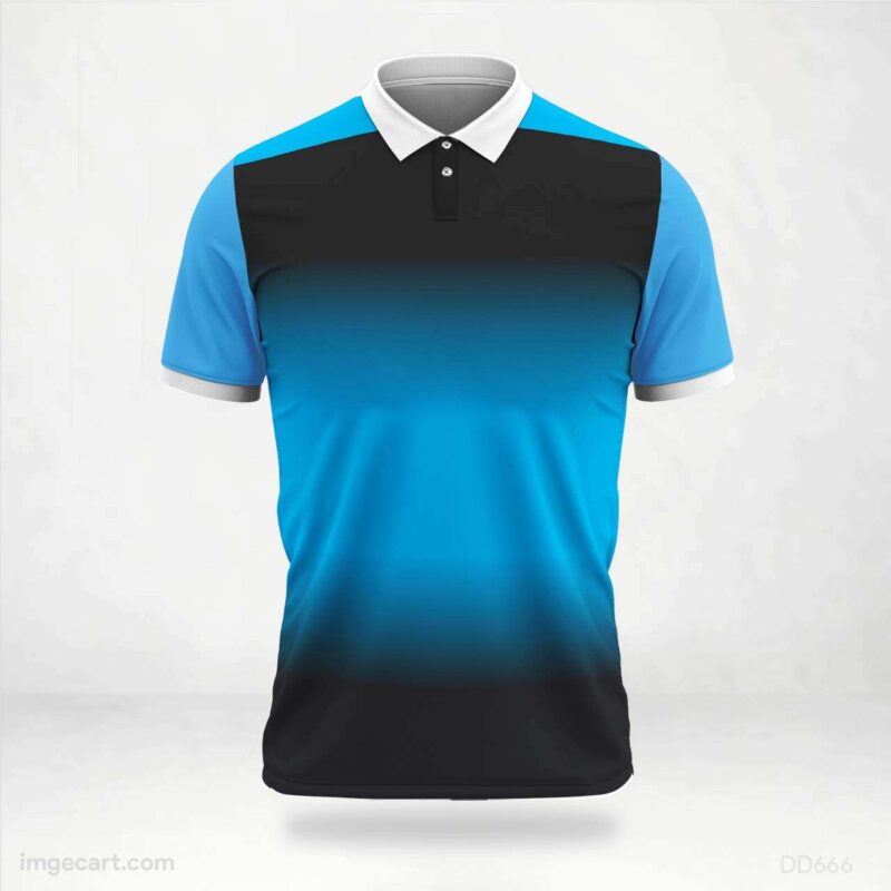 Sky Blue and Black Gradient Jersey design