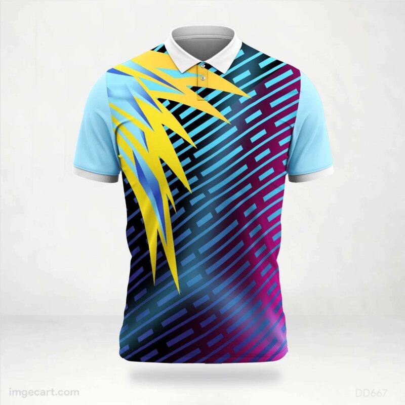Light Blue and Purple Stripe Jersey design