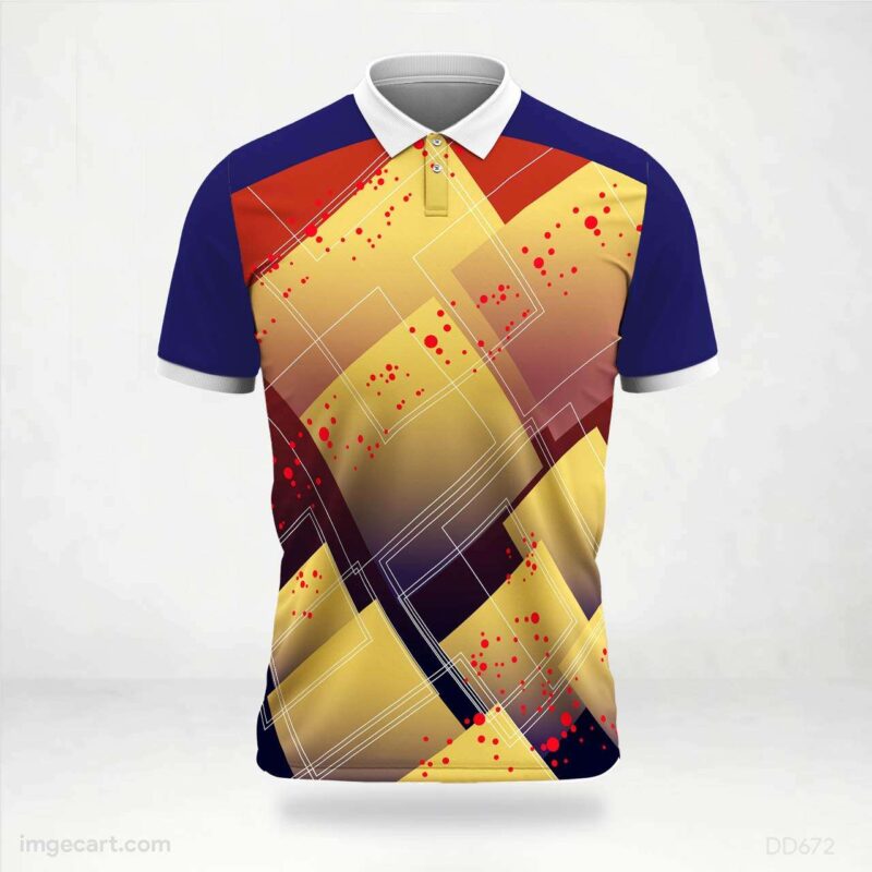 Blue and Gold Abstract Shapes Jersey design