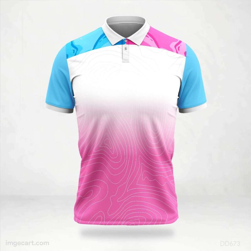 Blue and Pink Topographic Jersey design