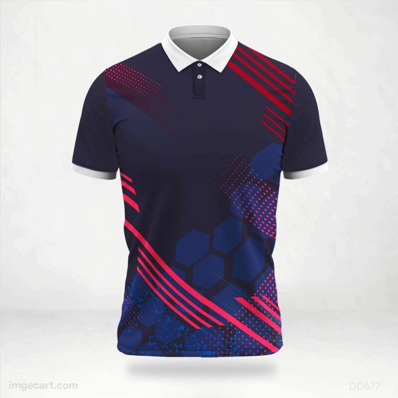 Navy and Red Abstract Jersey design