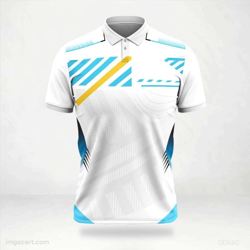 White and Blue Modern Jersey design