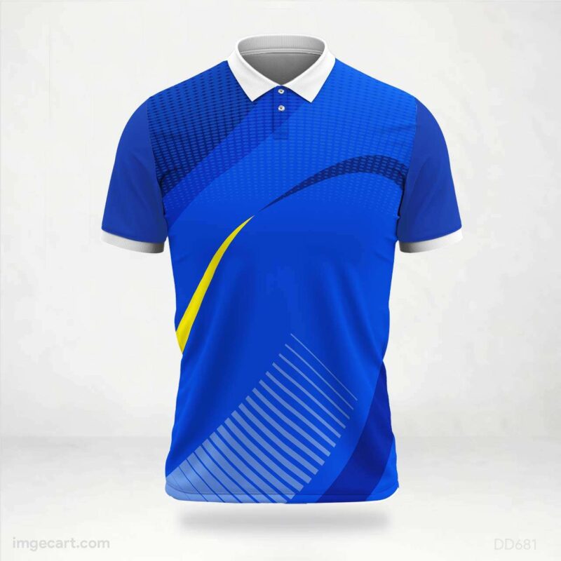 Blue and Yellow Curve Stripe Jersey design