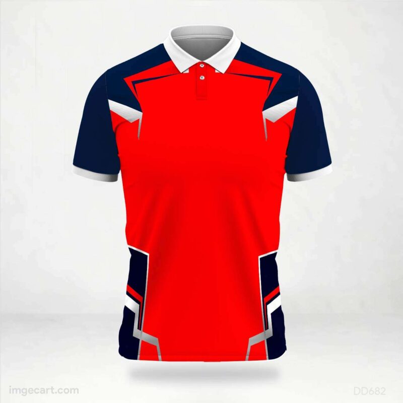 Red and Blue Panel Jersey design