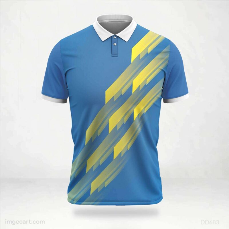 Blue and Yellow Diagonal Stripe Jersey design