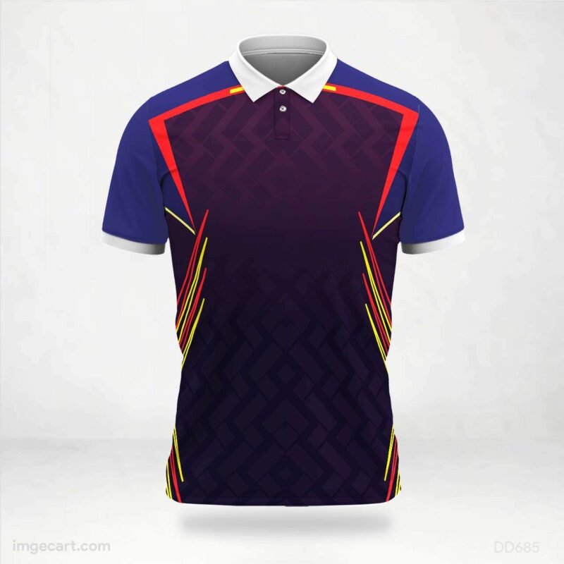 Navy and Red Geometric Fade Jersey design