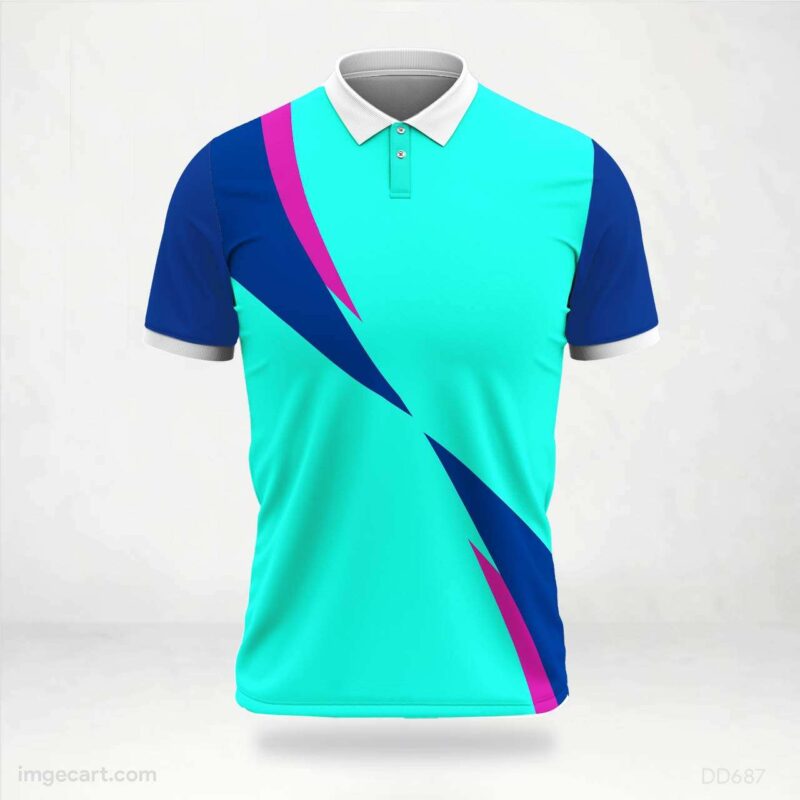 Aqua and Blue Accent Jersey design