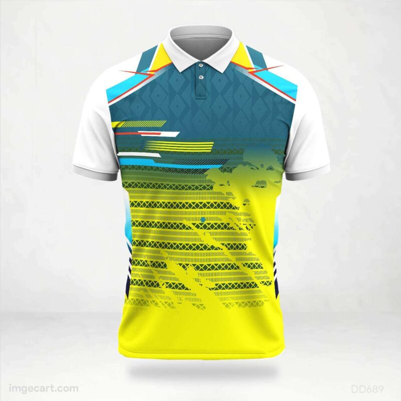 Teal and Yellow Geometric Jersey design