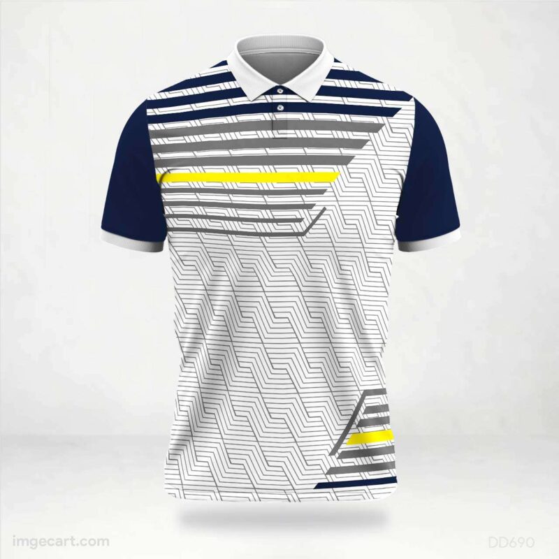 Navy and Yellow Linear Jersey design