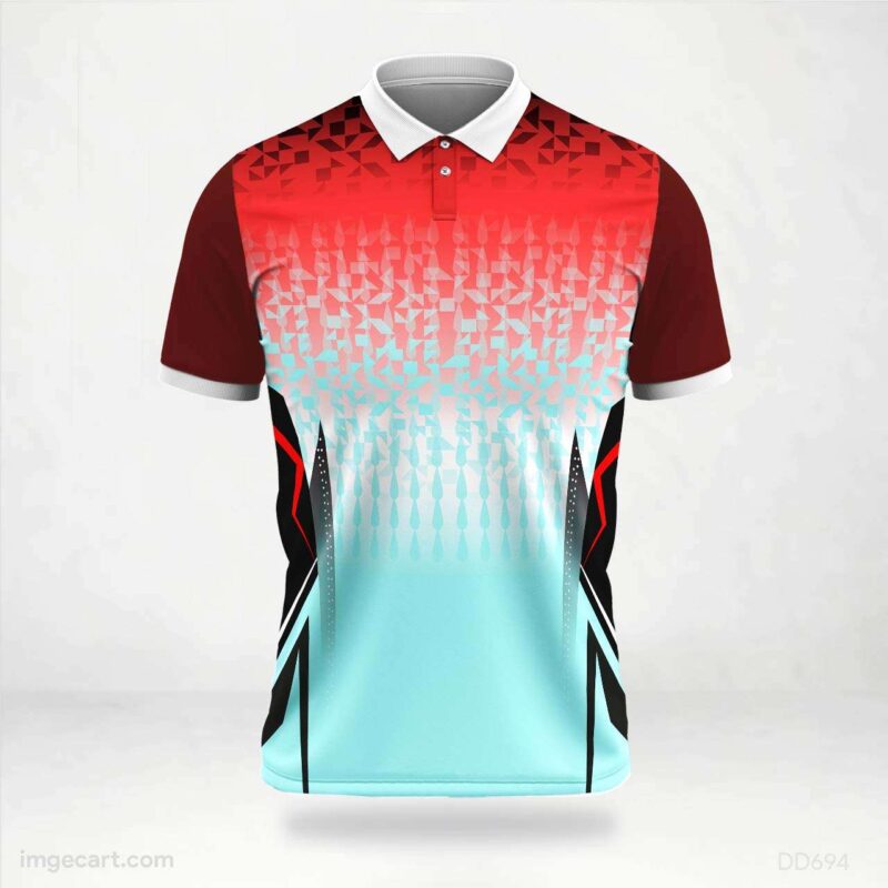 Red and Blue Gradient Jersey design