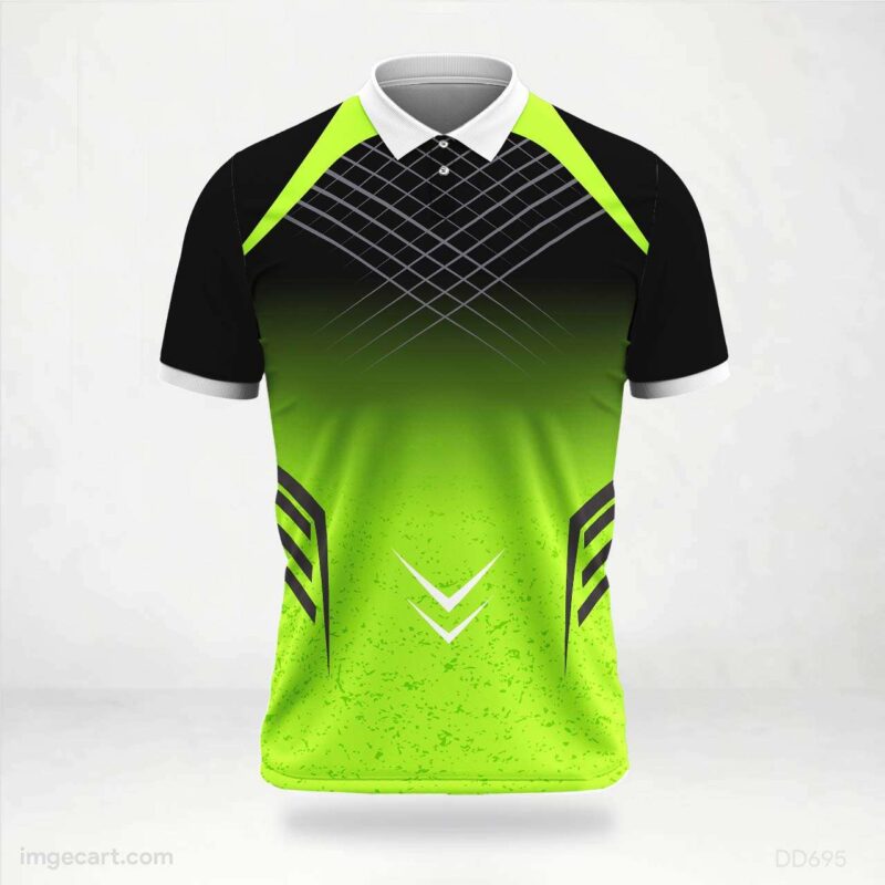 Green and Black Lines Jersey design