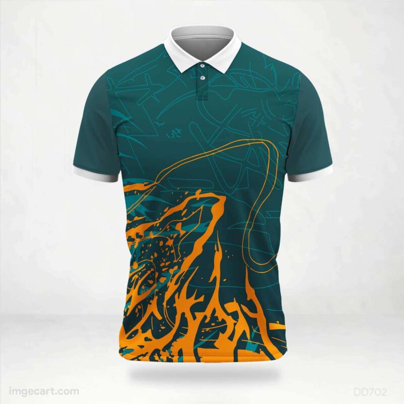 Teal and Orange Abstract Jersey design