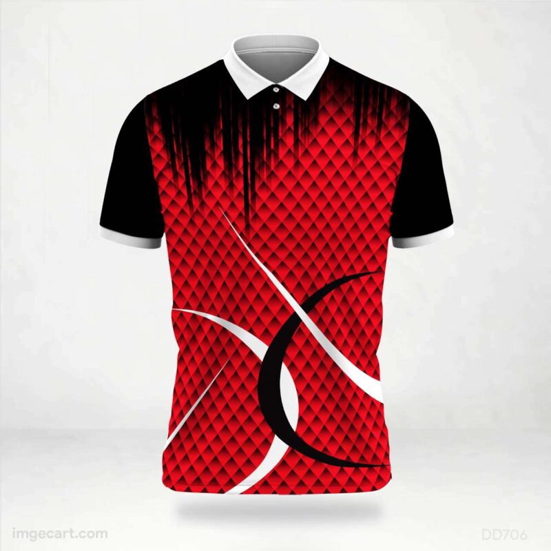 Red and Black Abstract Jersey design
