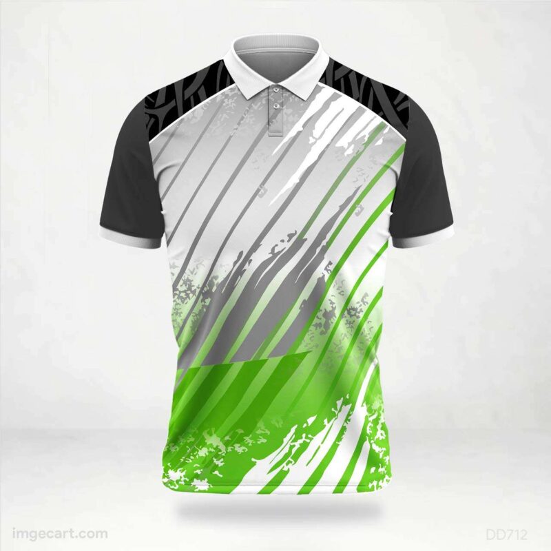 Green and Grey Brush Strokes Jersey design