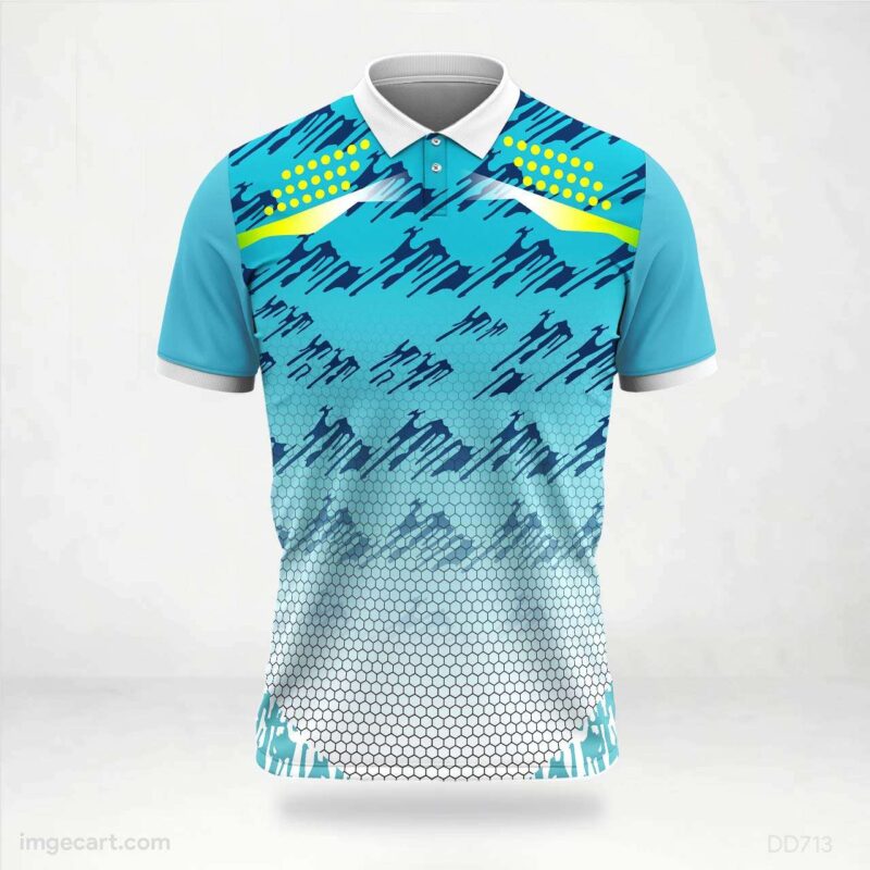 Blue and Yellow Abstract Jersey design