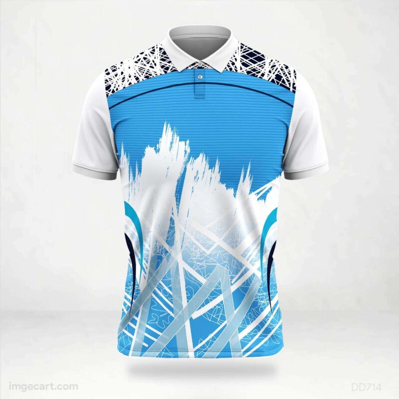 Blue and White Abstract Jersey design