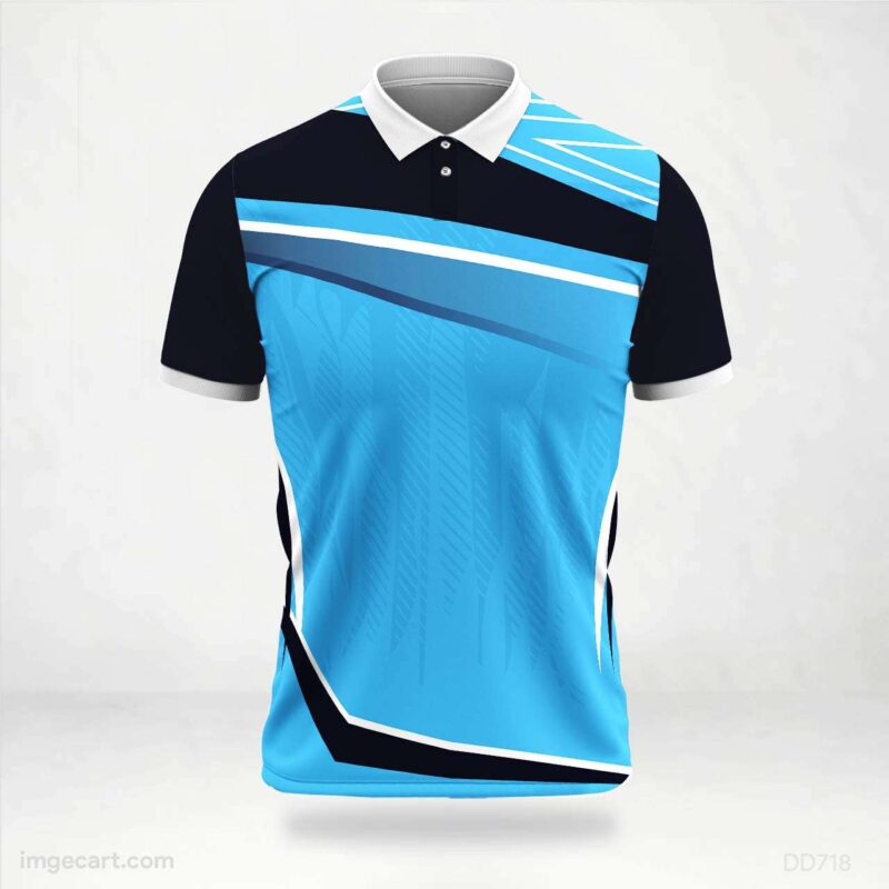 Blue and Black Diagonal Stripes Jersey design