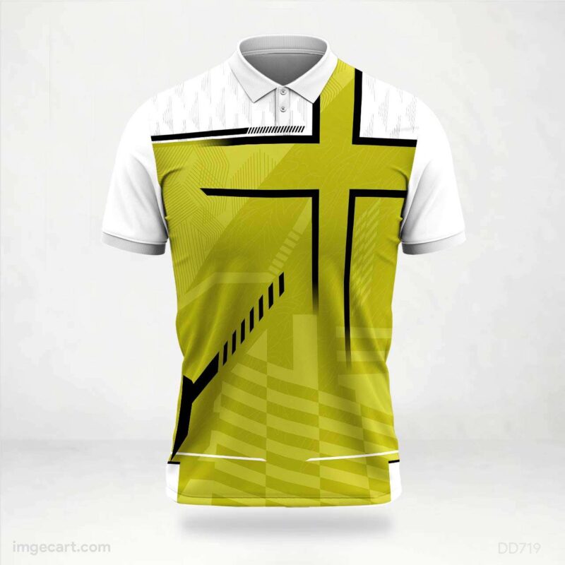 Yellow and Black Geometric Jersey design