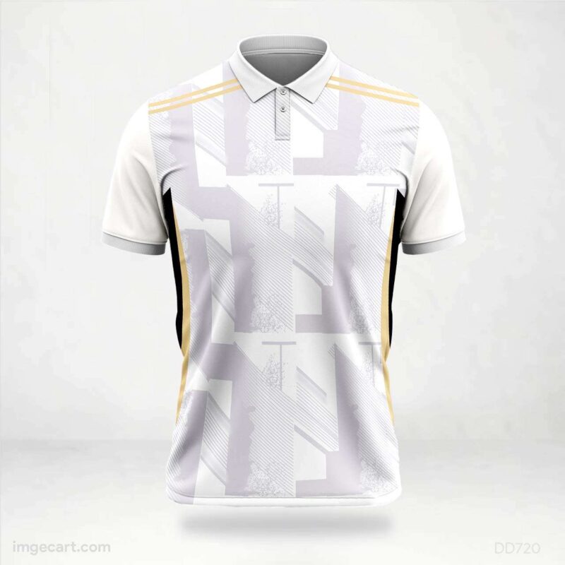 White and Grey Geometric Jersey design