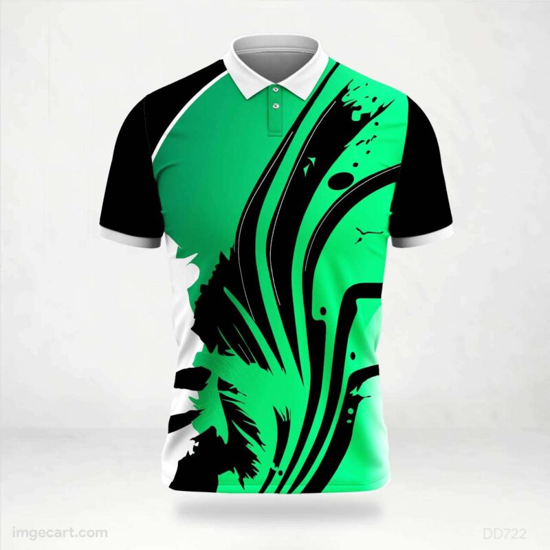 Green and Black Swirls Jersey design