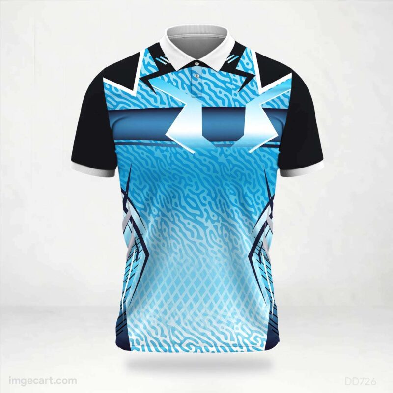 Light Blue and Dark Blue Abstract Jersey design