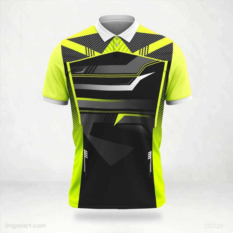 Neon Green and Black Abstract Jersey design