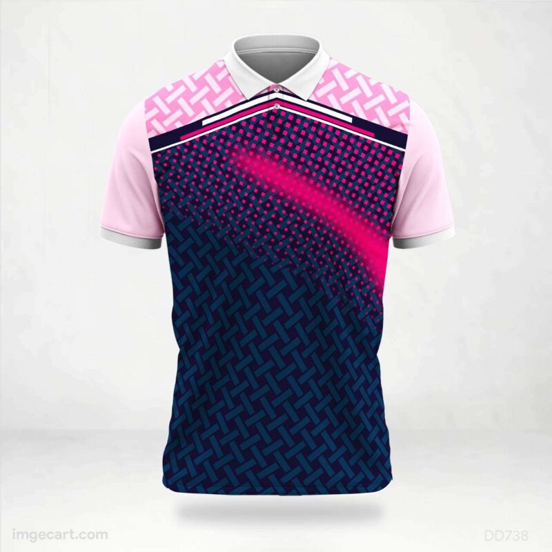 Pink and Blue Pattern Jersey Design