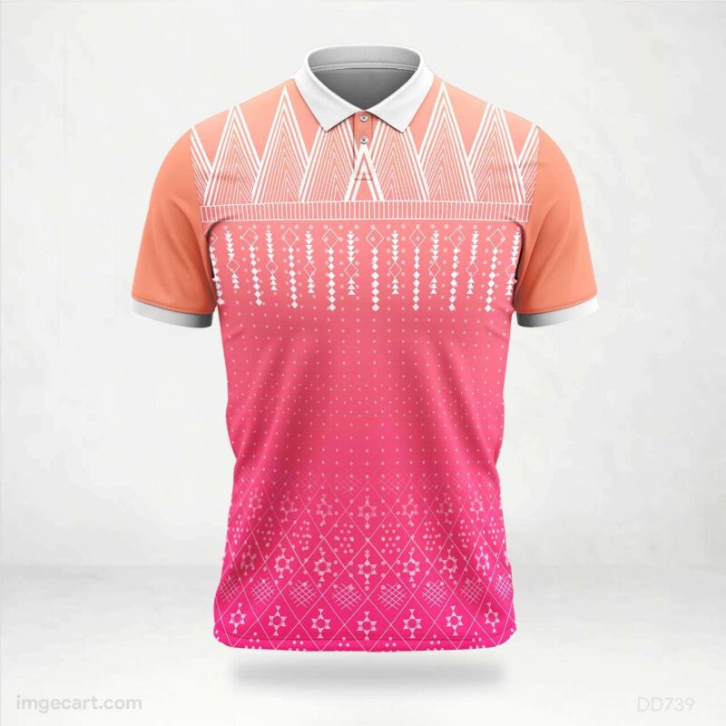 Peach and Pink Tribal Pattern Jersey Design
