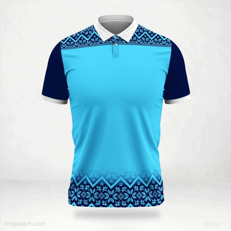Blue and Navy Pattern Jersey Design