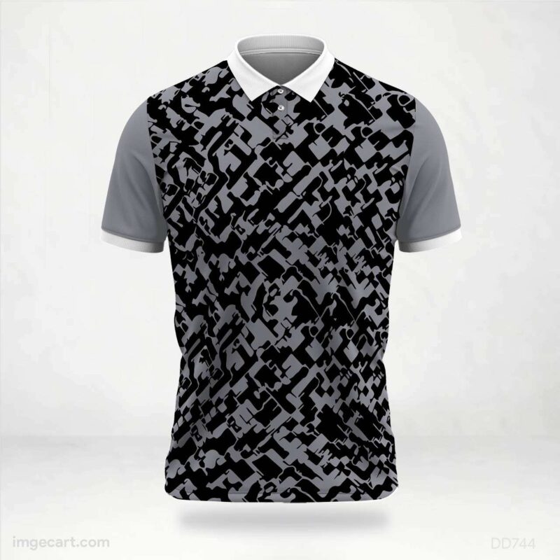 Black and Grey Abstract Jersey Design