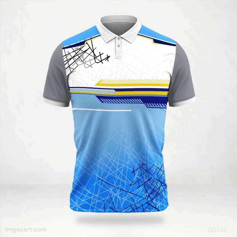 Blue and Grey Lines Jersey Design
