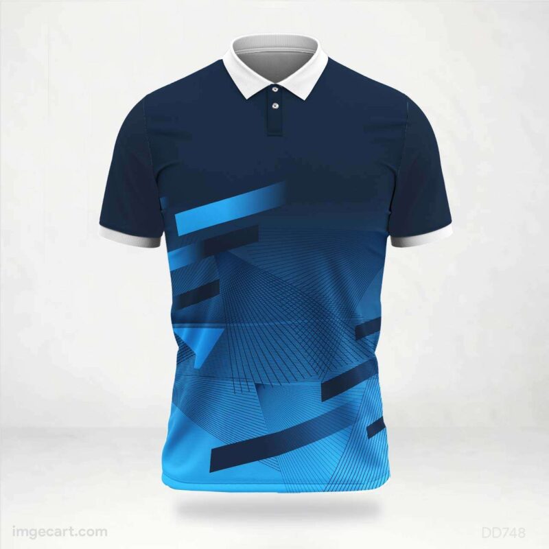 Navy and Blue Abstract Jersey Design