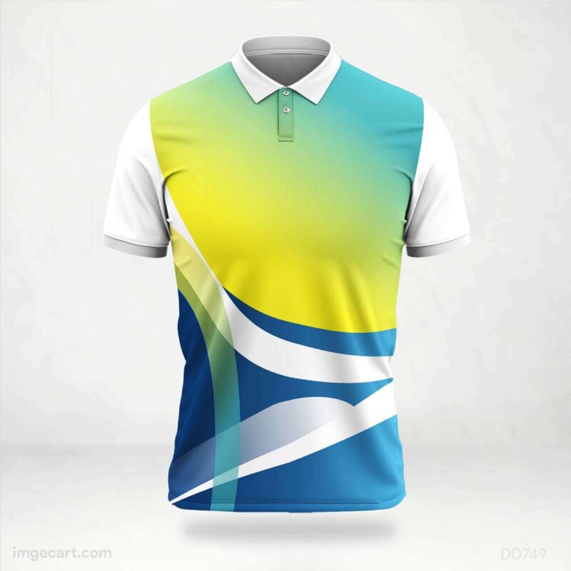 Yellow, Blue, and White Abstract Jersey Design
