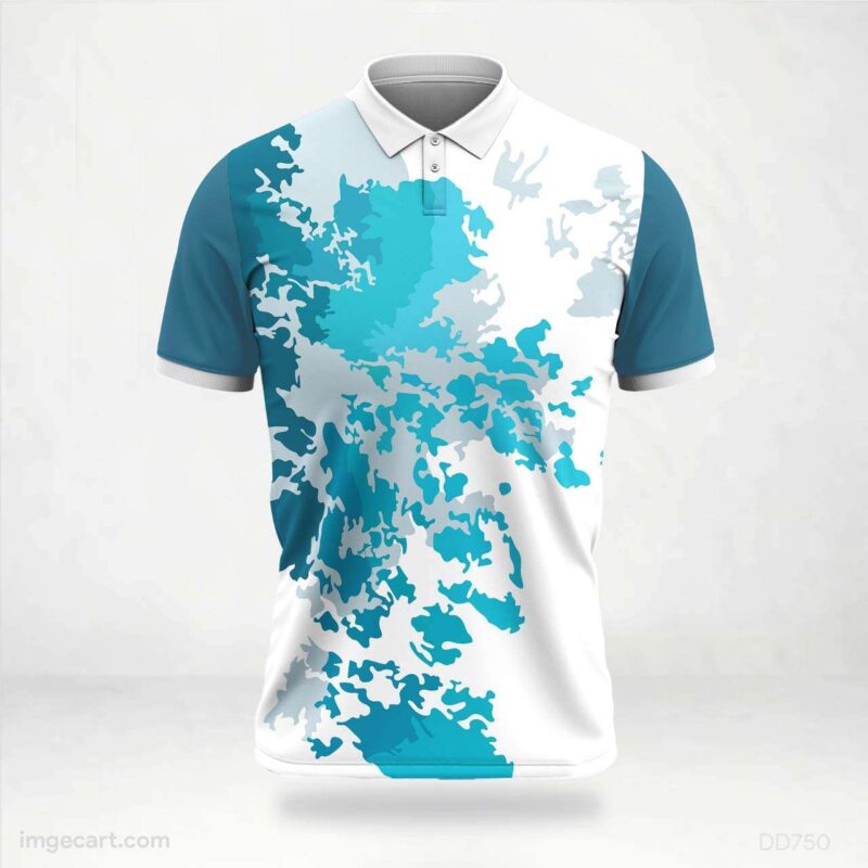 Teal and White Splatter Jersey Design