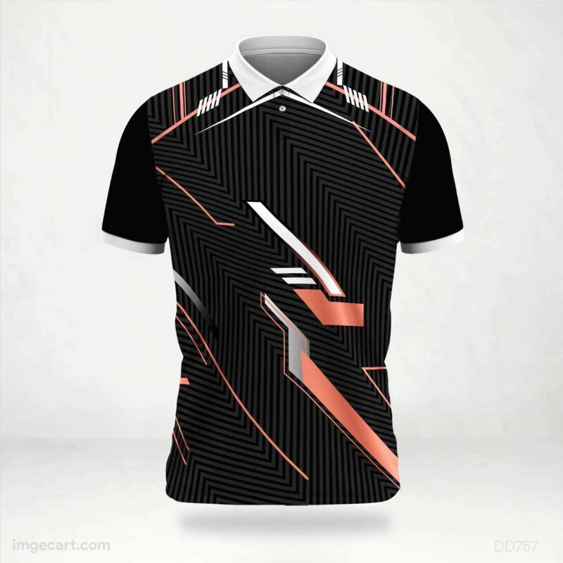 Black, Red, and White Modern Jersey Design