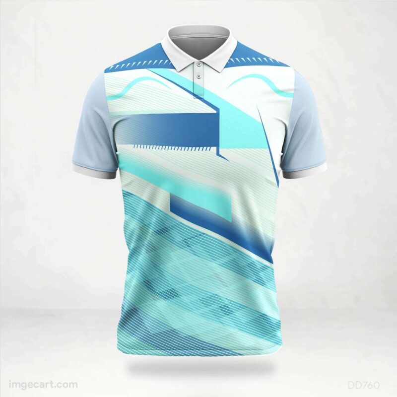 Light Blue and Dark Blue Abstract Jersey Design