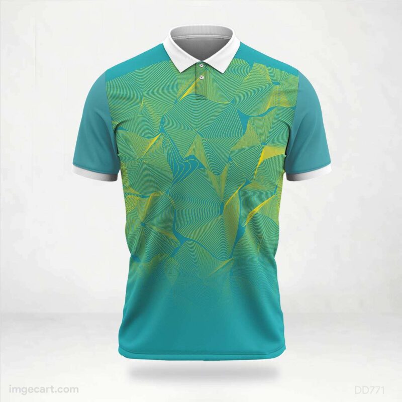 Teal and Yellow Abstract Jersey Design