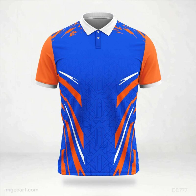 Blue, Orange, and White Modern Jersey Design