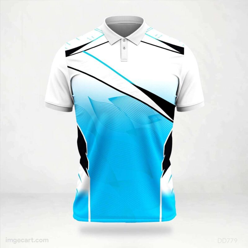 White, Blue, and Black Modern Jersey Design