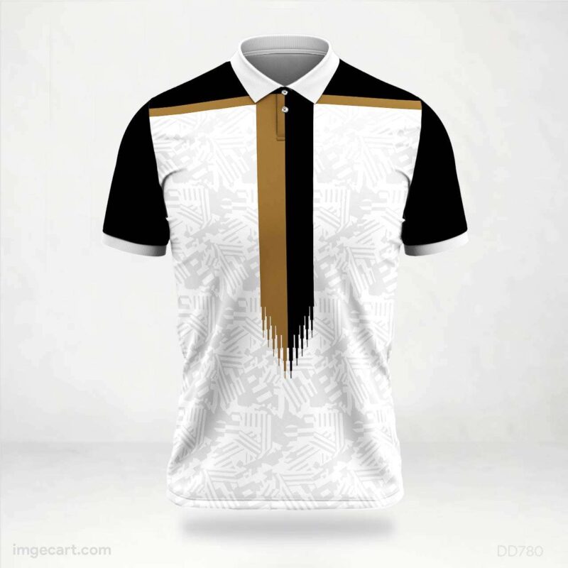 Black, White, and Gold Modern Jersey Design