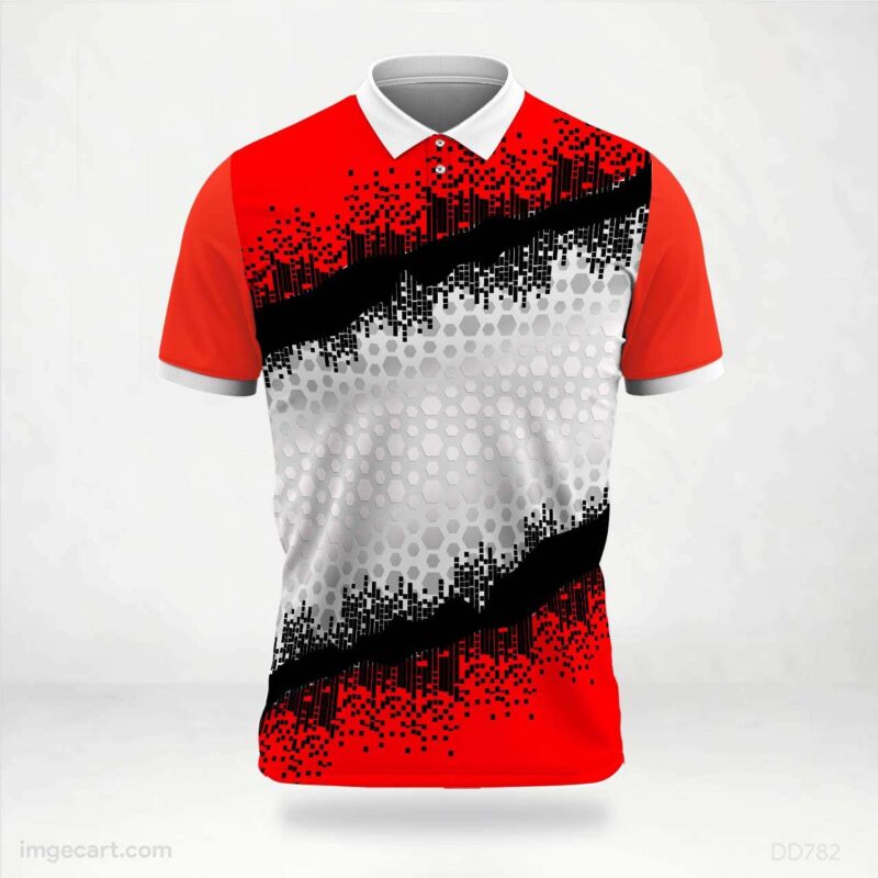 Red, Black, and White Modern Jersey Design
