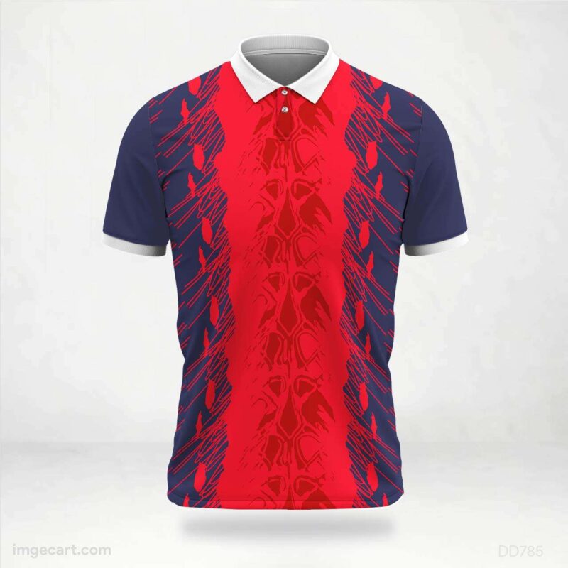 Red and Blue Abstract Pattern Jersey Design