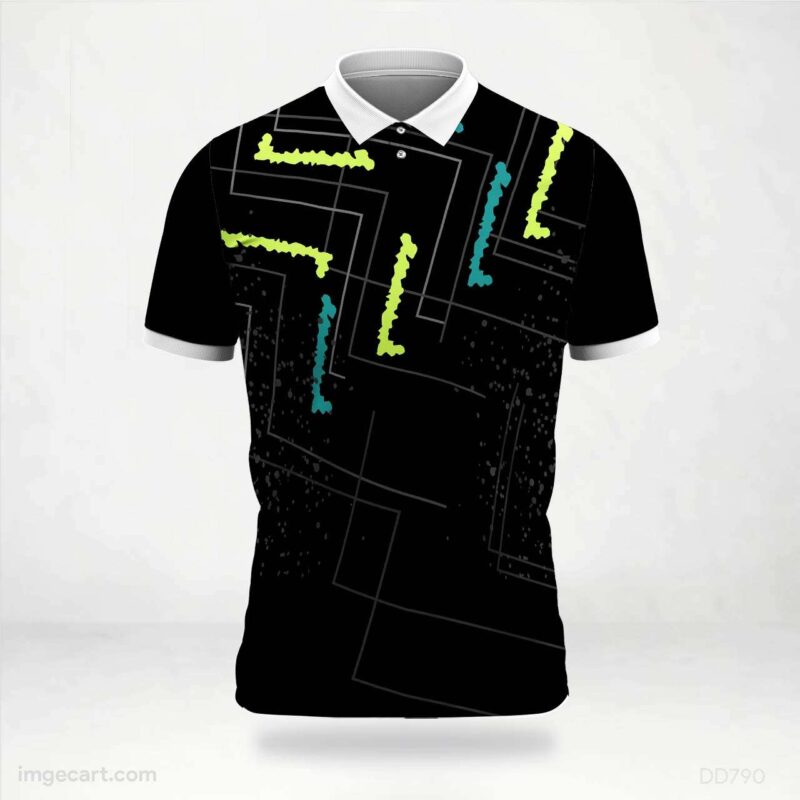 Black and Neon Lines Modern Jersey Design
