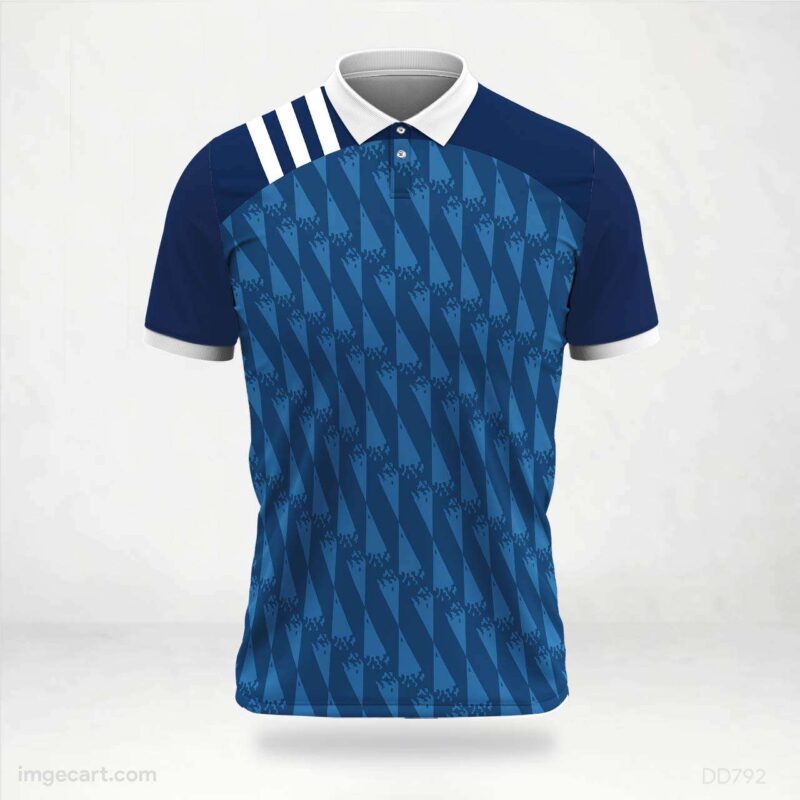 Navy and Blue Geometric Pattern Jersey Design